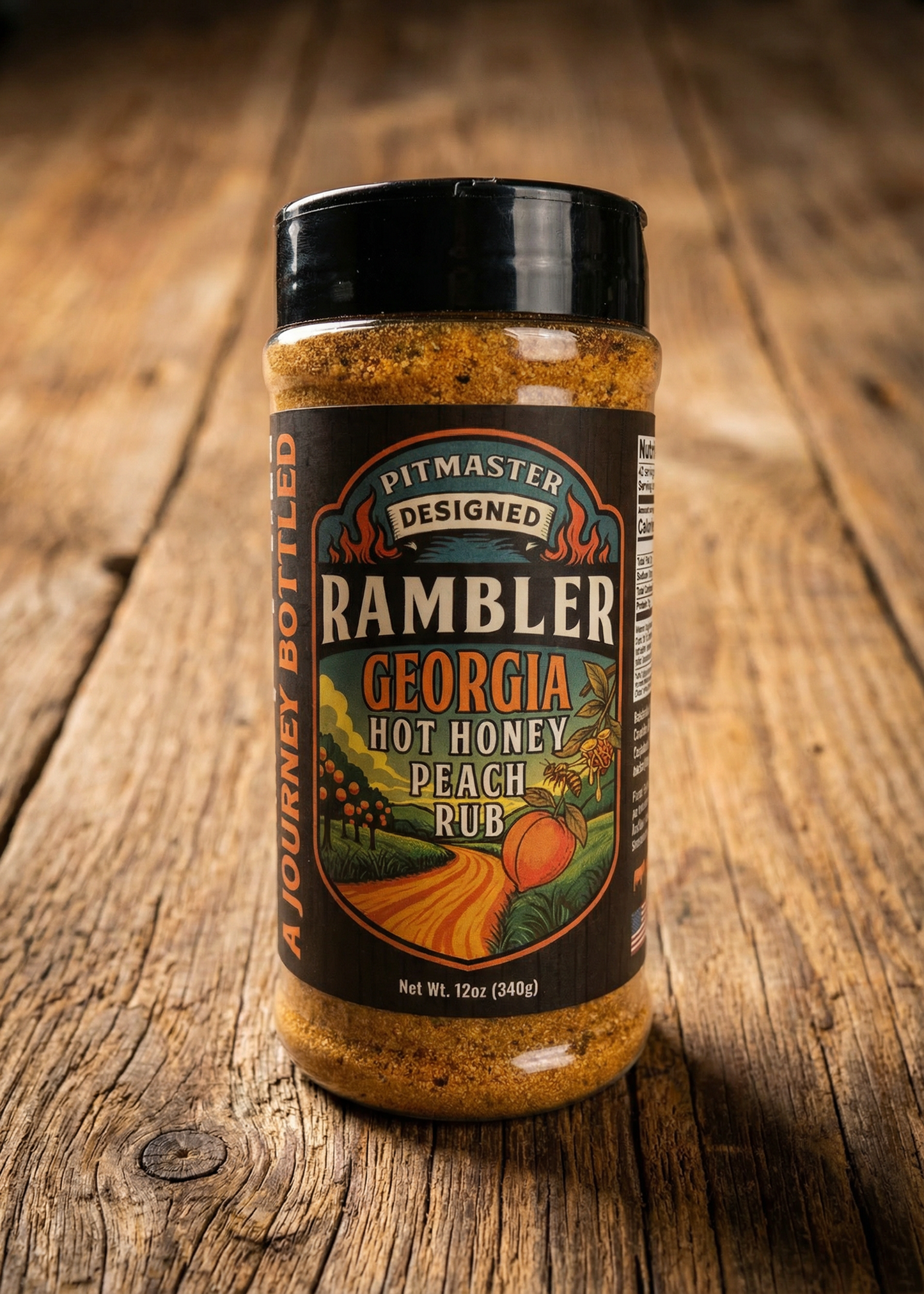Georgia Hot Honey Peach Rub 12ct Case - Rambler BBQ